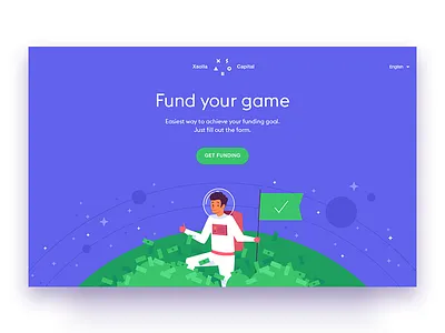 Landing for new project astronaut business capital e commerce form funding gamedev landing money planet responsive space
