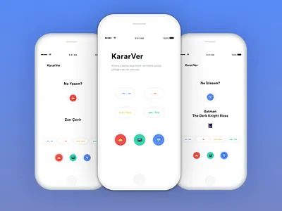 KararVer app clean flat minimal mobile simplicity ui ux white