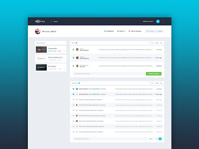 Listea Dashboard Webpage homepage innerpages layout pepperweb webdesign website