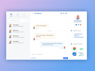Chat application for my bootstrap HTML template admin dashboard bootstrap admin charts chat clean admin light admin line chart messenger projects side menu simple dashboard