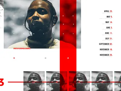 IA - LA clean damn grid kendrick lamar kung fu kenny music outside the box red serif sit down ui ux web design