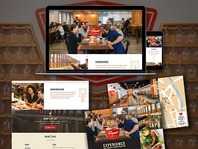 Pour Taproom Dribbble bar beer food graphic design illustration map postcard print design restaurant taproom web design website