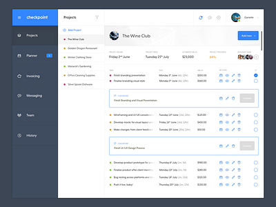 Checkpoint: 03 Profile Main checkpoint list planning project project management tasks team to do ui ux