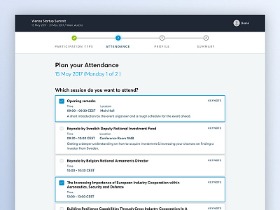 Event Registration Process checkbox process registration steps
