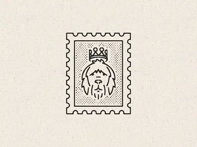 Stamps x Stamps for Stamps crown dog goldendoodle illustration king stamp wedding