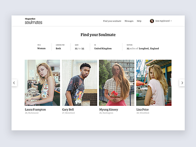 Discover Page blog clean dating post profile social web whitespace