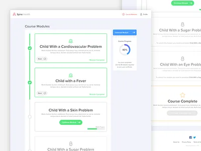 Spire Health Course Modules buttons course health icons modules ui