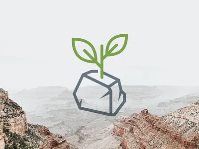 Growth From Stone barren generosity generous growth icon leaf leaves logo rock stone tree unused