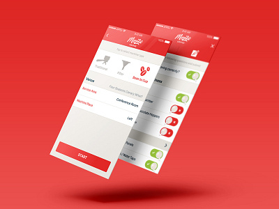 Coffee App audit coffee filter machine red switch ui