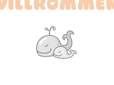 Welcome to life - mama and baby whale client work motherhood vector whale