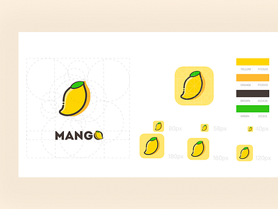Mango Logo brand branding fruit icon illustration logo logotype mango vector