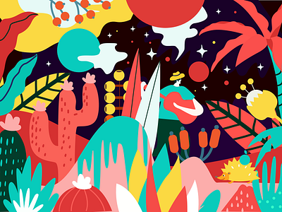 Exotic forest illustration