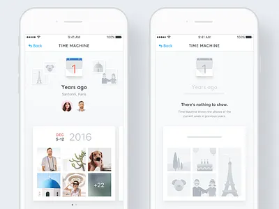 Time Machine (Update) app empty state ios memories photo time machine