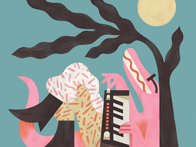 LIVE LO•FI character design drawing illustration paint sticker synth