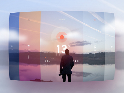 We're There 1/3 app design augmented reality clean design google glass interface design travel app ui ux virtual reality weather app weather forecast web design