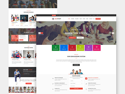 Education One Page Website Shot blog buttons clean colorful courses education website events inspiration simple typo website
