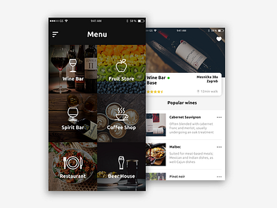 Food & Drink App app bar drink drinks food ios iphone location mobile restaurant search wine