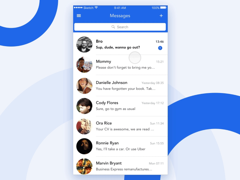 Chat UI Concept Animation animation app chat chatting concept inspiration interaction message principle sketch