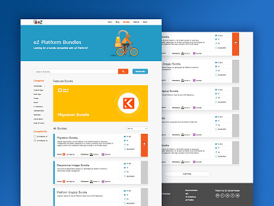 eZ Platform Bundles blue illustration landing page page product ui ux web