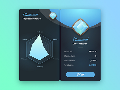 Diamond Trading Simulation amethyst chart clean dark game gem gemstone gradient mobile radar stat trading