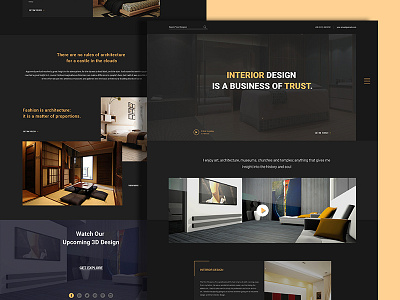 Dark Version Interior Design. architecture best color creative design interior landing minimal page property shot template
