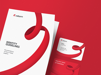 Reborn Identity Guidelines branding business card corporate style design design studio graphic design identity logo logo design print restaurant sticker stickers