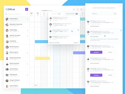 ✨ Notifications app application calendar notifications offhub popup sidebar ui ux web