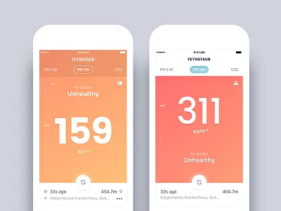 Air Quality Check App - Final design and First version air quality check android app design graphic ios location meter onboarding statistics ui ux