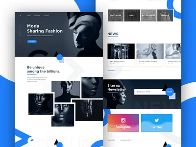 Moda - Sharing Fashion Landing Page fashion homepage landing page lifestyle sharing ui uidesign unique uxdesign web website