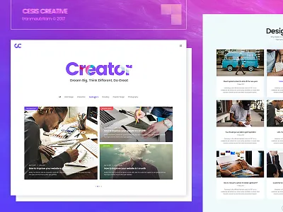 Grid Blog for Cesis Creative Design blog cesis cesis creative creative gradient grid blog news tranmautritam ui design ux design web design