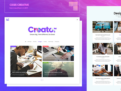 Grid Blog for Cesis Creative Design blog cesis cesis creative creative gradient grid blog news tranmautritam ui design ux design web design