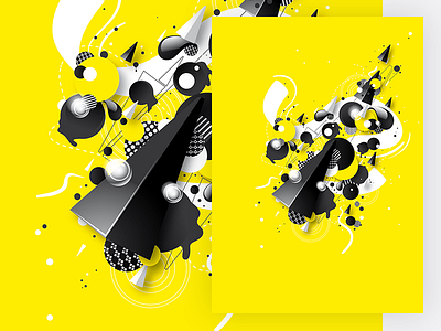 Yellow graphic illustration poster symbol triangle vector yellow