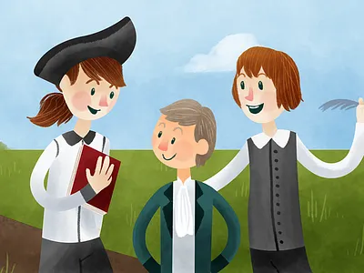 American Education Week Illustration america children digital discovery education history illustration kids learning teaching watercolor