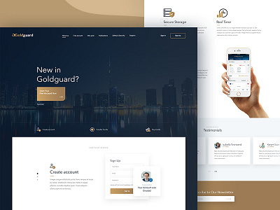 GoldGuard clean design dubai gold goldguard home page simple site web web design website