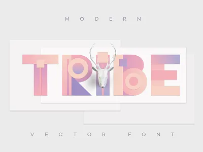 Modern Tribe collage colorful font futuristic illustration material design modern native tribal tribe typography vectors