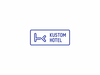 Kustom Hotel clean hotel icon lineart logo minimal modern simple