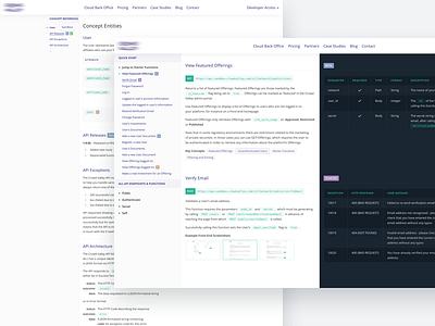 API Docs pages blue design fintech green sketch ui ux website white