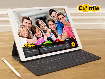 Confie - The Selfy App branding conference event app ipad app networking selfie sharing app twitter