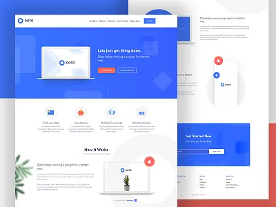 DOTO - Multi-platform App Landing Website android app clean colorful ios landing page minimal platform ui ux web design