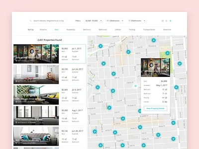 Discover Properties app applicant application discover intellirent map properties property rent search ui web