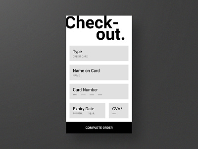 Daily Ui - 002 - Credit Card app black card challenge clean credit daily mobile simple ui ux white