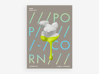 Day 034 daily futura gradient graphic design pink popcorn poster vector