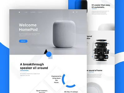 Landing Page - Apple HomePod app landing page apple apple home pod apple landing page apple product dribbble best shot home page landing page sound speaker speaker landing page