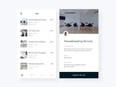 Job Listings Mobile App app black clean ios iphone job listing jobs mobile app simple sleek typography work