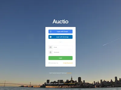 Auctio login app google login lead lead app login referral referral app user experience uxui web app