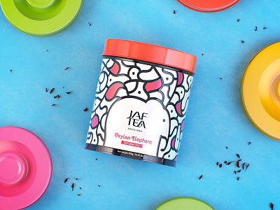 JAF TEA elephant gift jaf tea leaf packaging pattern sri lanka tea