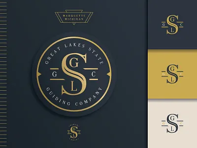 GLSGC_2 badge brand gold great lakes guiding illustration logo mark nautical