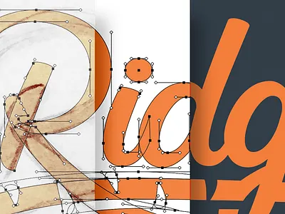 Bezier Process bezier handles lettering points ridgefield script tigers