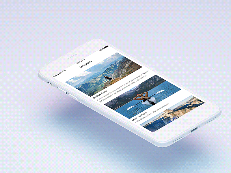 Unsplash app cards clean concept design ios mobile ui unsplash
