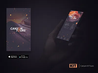 KIT | Daily UI #3 Canyon 8 Tours agency app app store daily ui design kit marketing mockup product splash page ui challenge